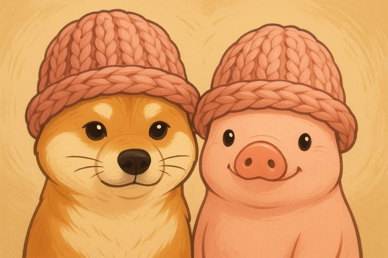 Pig and Doge Friends